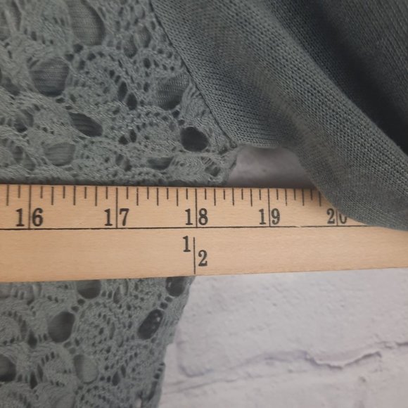 Simply Couture Lace Blouse Long Sleeve Cowl Neck Chiffon Layers Shirt - Picture 13 of 14